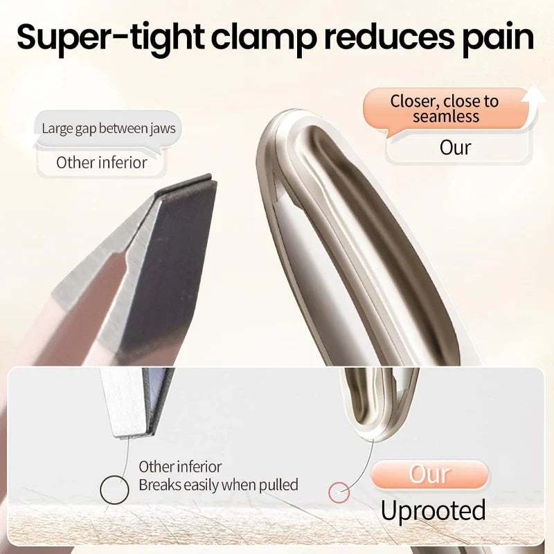 Stainless Steel Round Head Tweezers Eyebrow Tweezers Hair Removal Tweezers Suitable for Men and Woman Gifts Tri Light Beauty