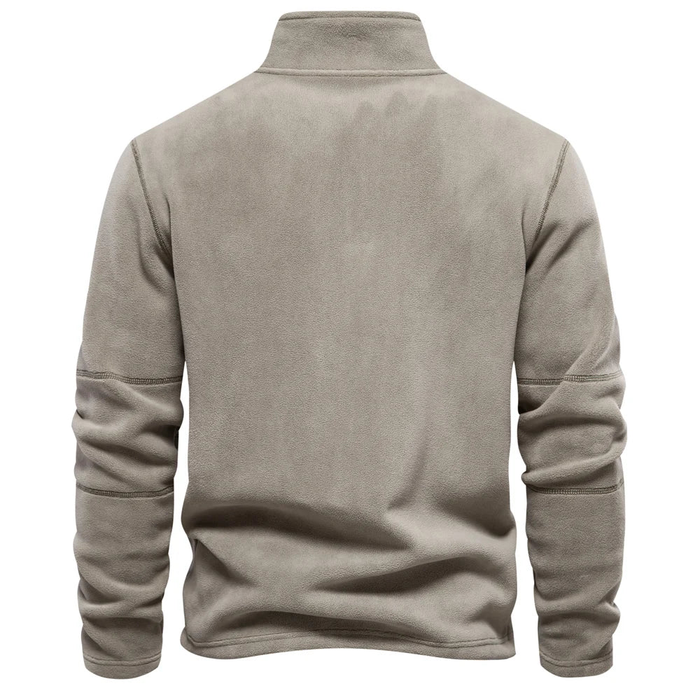 AIOPESON Brand Quality Thicken Warm Fleece Jacket for Men Zipper Neck Pullover Men's Sweatshirt Soft Shell Mens Jacket Pi-Mart