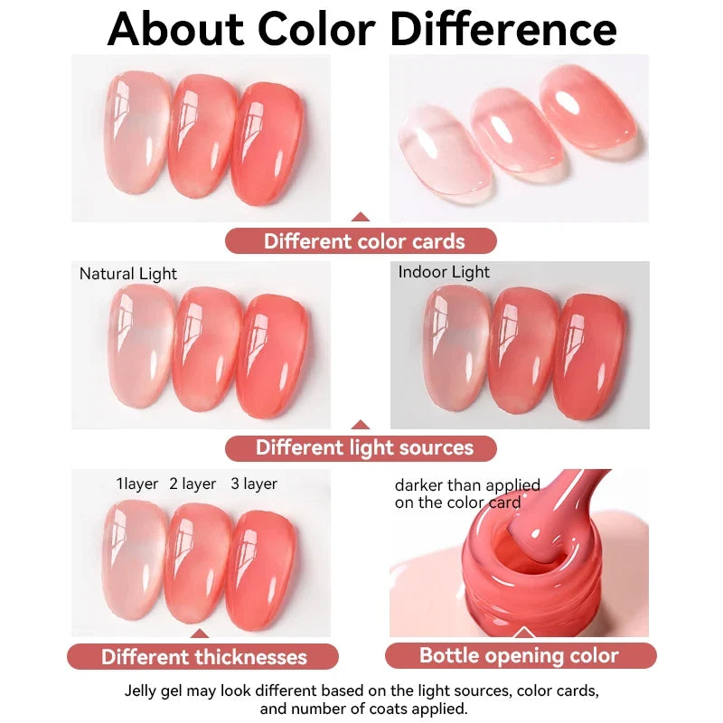 UR SUGAR 15ml Jelly Milky White Translucent Color Gel Polish Semi Permanent UV Gel Nail Art Soak Off Gel Varnish Latest Fashion Tri Light Beauty