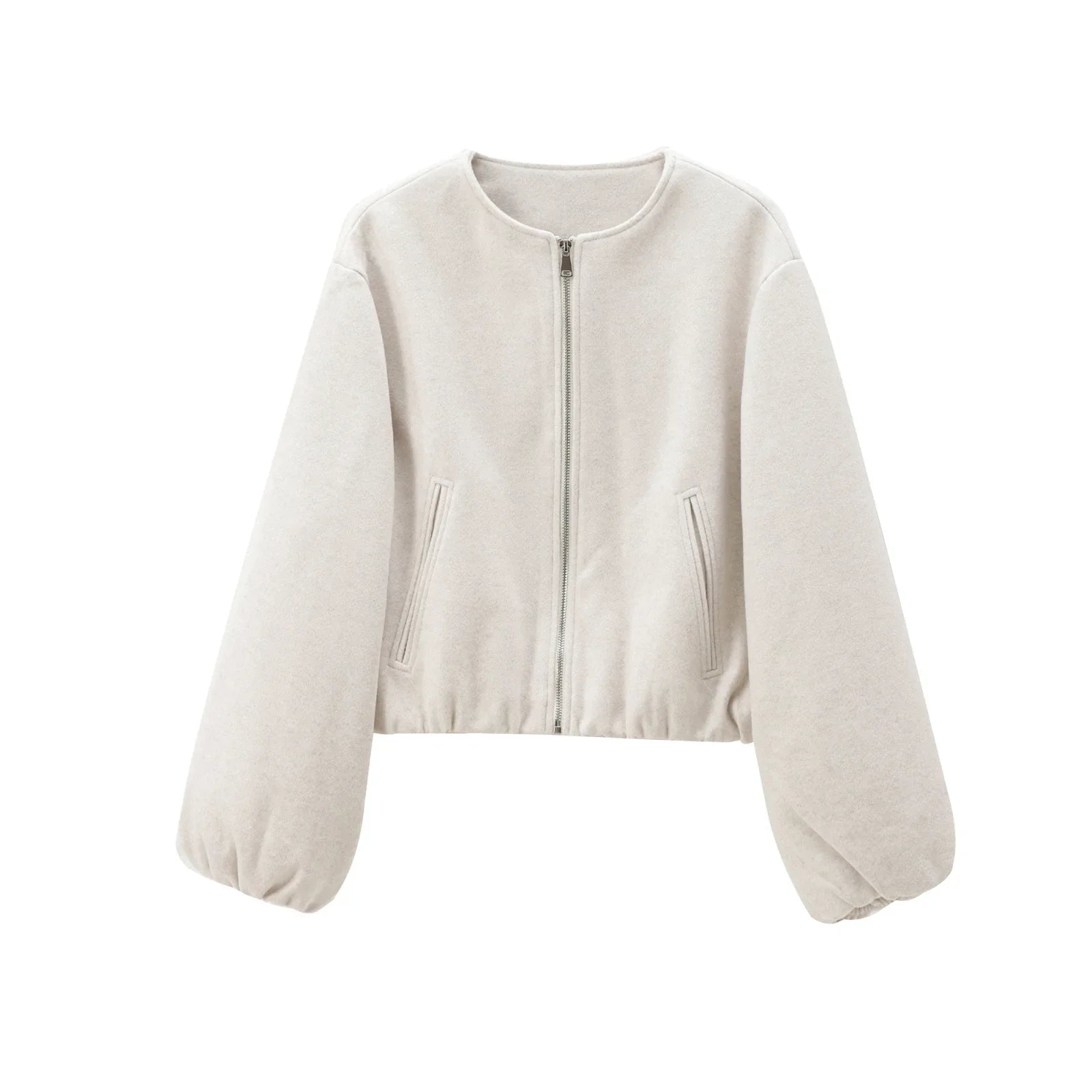 MUJER Red Zipper Bomber Jackets for Women Soft Cropped Jackets Woman 2025 Long Sleeve Woman's Sports Jacket New in Outerwears LadyShow.Store
