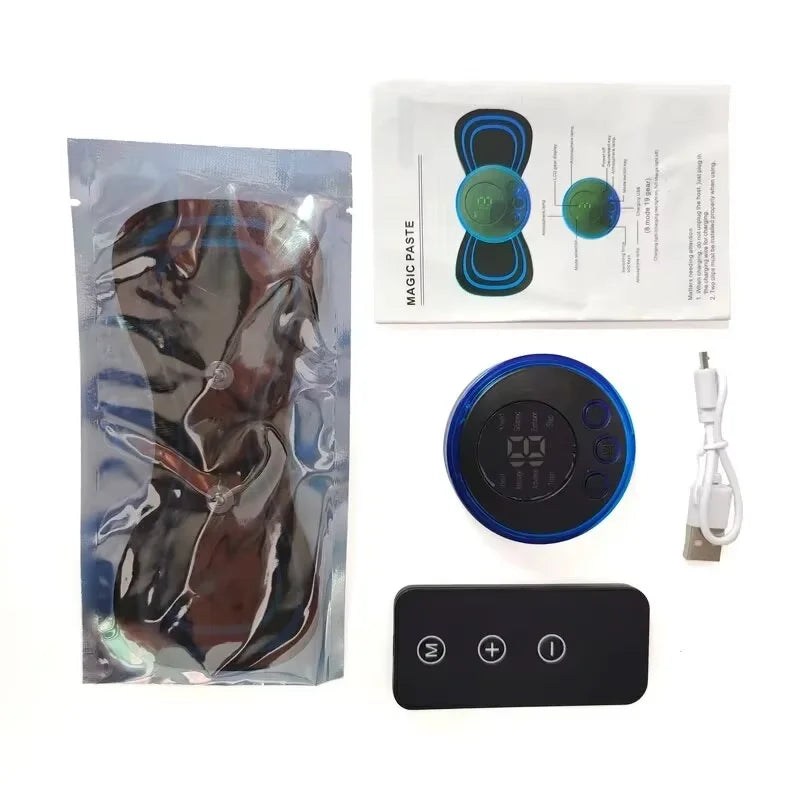 Electric Muscle Massager Set EMS Neck Massage Machine with8 Modes And 19 Strength Levels Portable Vibrating Treatment Instrument Tri Light Beauty