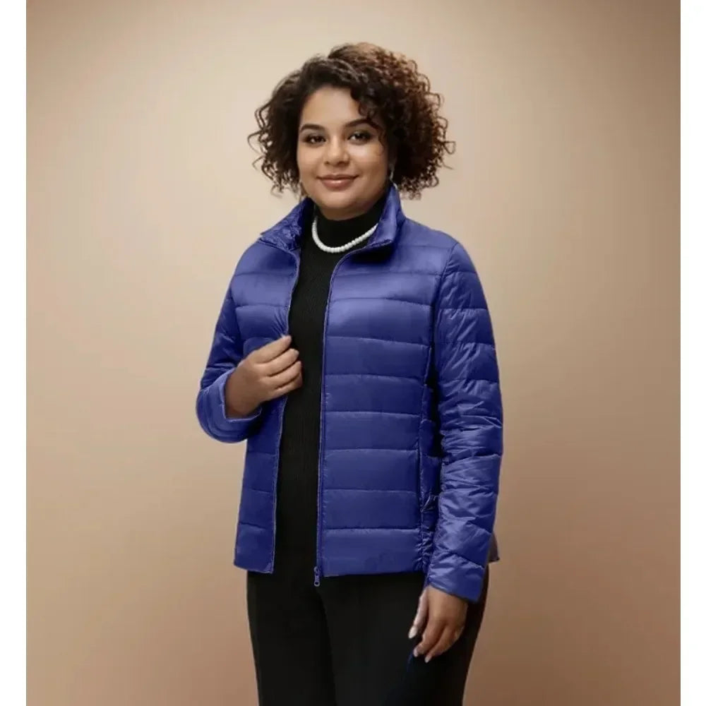 Plus Size down Jacket Female Short Ultra Lightweight Packable Puffer Coats Women Fashion 15 Colors Warm Slim Fit Parkas 7XL LadyShow.Store