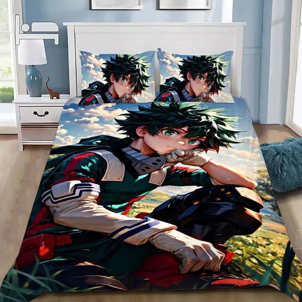 Japan Anime My Hero Academia Bedding Sets Exquisite Bed Supplies Duvet Cover Bed Comforter Set Bedding Set Luxury Birthday Gift Pi-Mart
