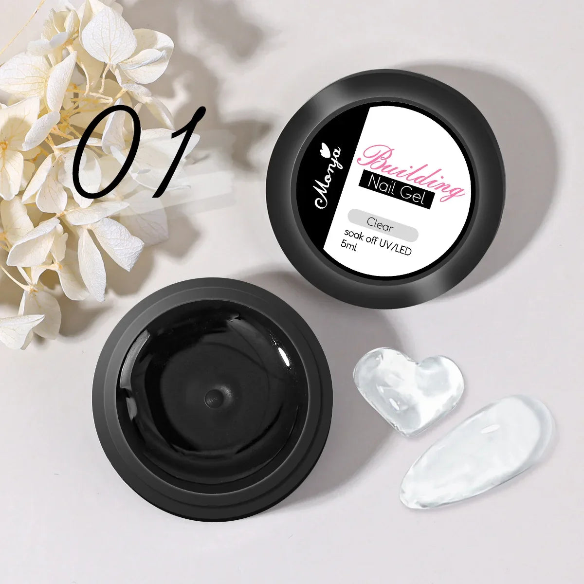 1 Jar White 3D Shaping Carving Non Stick Hand Extension Gel Nail Polish For Flower DIY Nail Art Extension Acrylic Nails Tools Tri Light Beauty