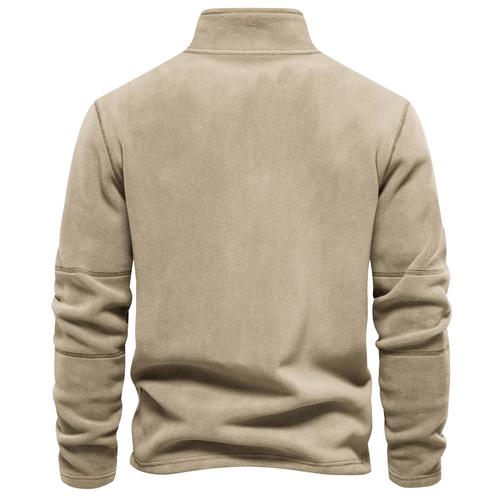 AIOPESON Brand Quality Thicken Warm Fleece Jacket for Men Zipper Neck Pullover Men's Sweatshirt Soft Shell Mens Jacket Pi-Mart