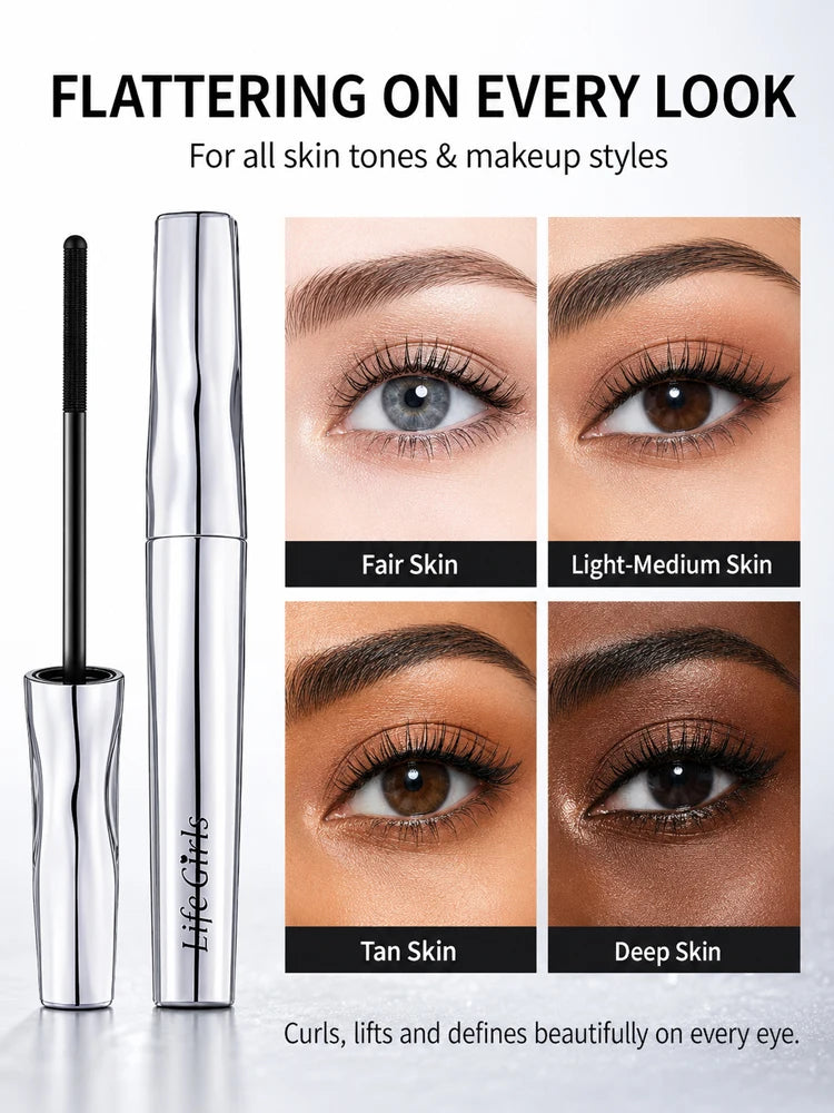 Life girls Waterproof Eyelash Primer Mascara, Lengthening Curling Lash Base, Smudge-Proof Long Lasting Black Brown Eye Makeup Pi-Mart