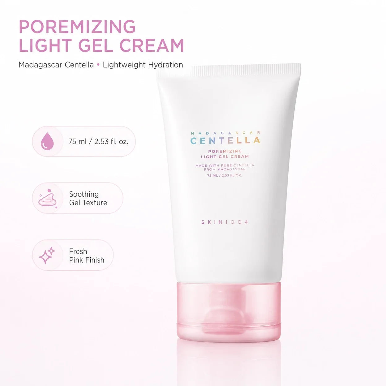 Korean Centella Pink Poremizing Light Gel Cream Pores Care Deep Hydration Facial Creams Skincare Beauty Products 75ml Tri Light Beauty
