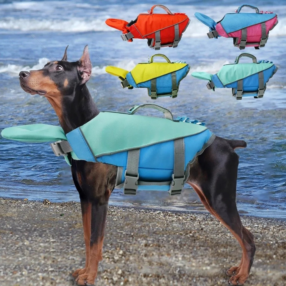 Pet Supplies Reflective Stripes Dog Life Jacket Adjustable Large Buoyancy Safety Vest Breathable Pet Life Vest Water Sports Pi-Mart