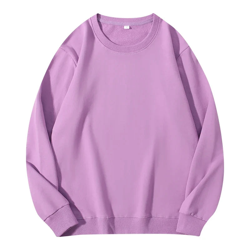 Autumn O-Neck Cotton Women's Sweatshirt Hoodies Basic Loose Casual Women Pullover Solid Sweatshirt Ladies Tops Factory Wholesale LadyShow.Store