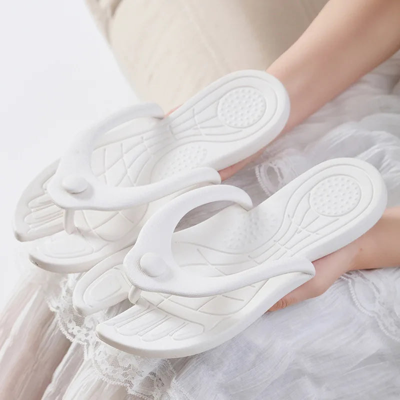 Folding Slippers Trip Travel Portable Slides Women Men Light Home Hotel Salon Homestay Guest Use Sandals Bathing Beach Shoes LadyShow.Store