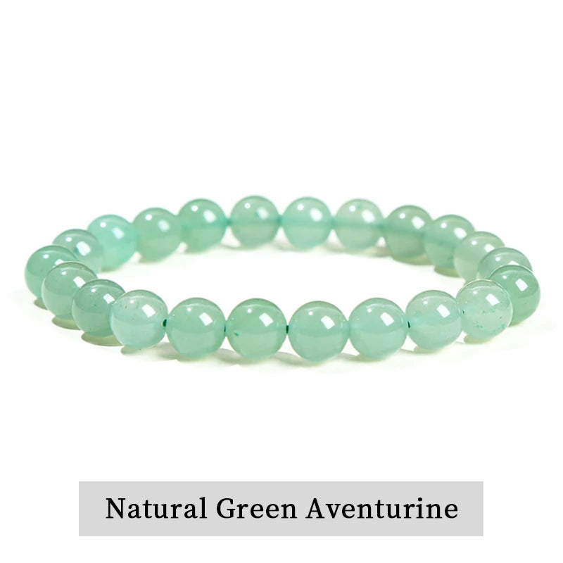 JD Natural Stone Beads Bracelet Amethyst Tiger Eye Crystal Quartz Agate Gem Beads Bangles Women Men Reiki Healling Jewelry Gift Pi-Mart