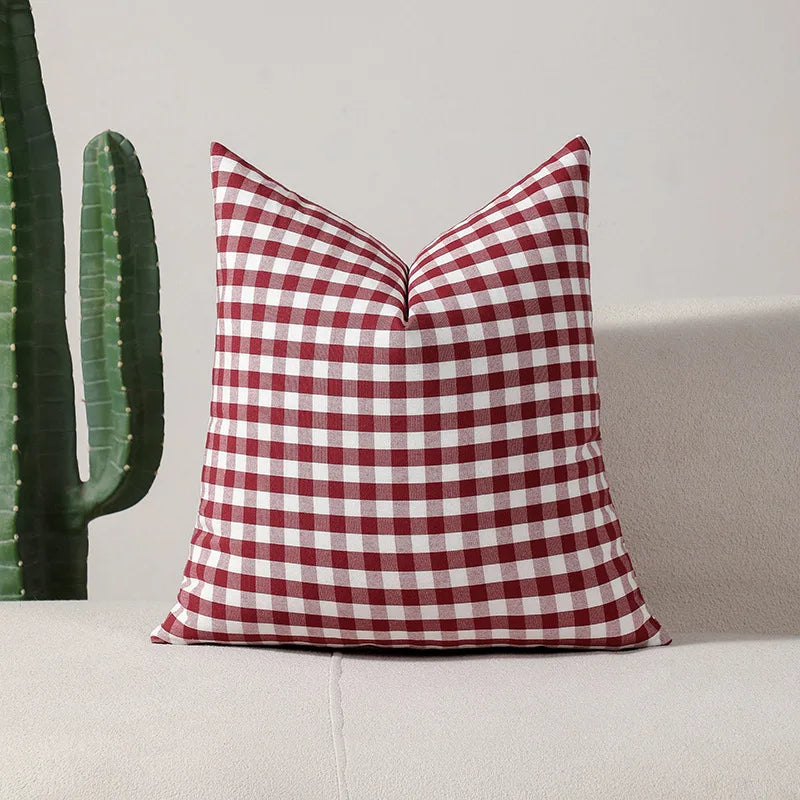 Classical Striped Cushion Cover 45x45cm Hawthorn Red Ivory Recycle Polyester Fabric Pillow Cover Indoor Outdoor Home Decoration Pi-Mart