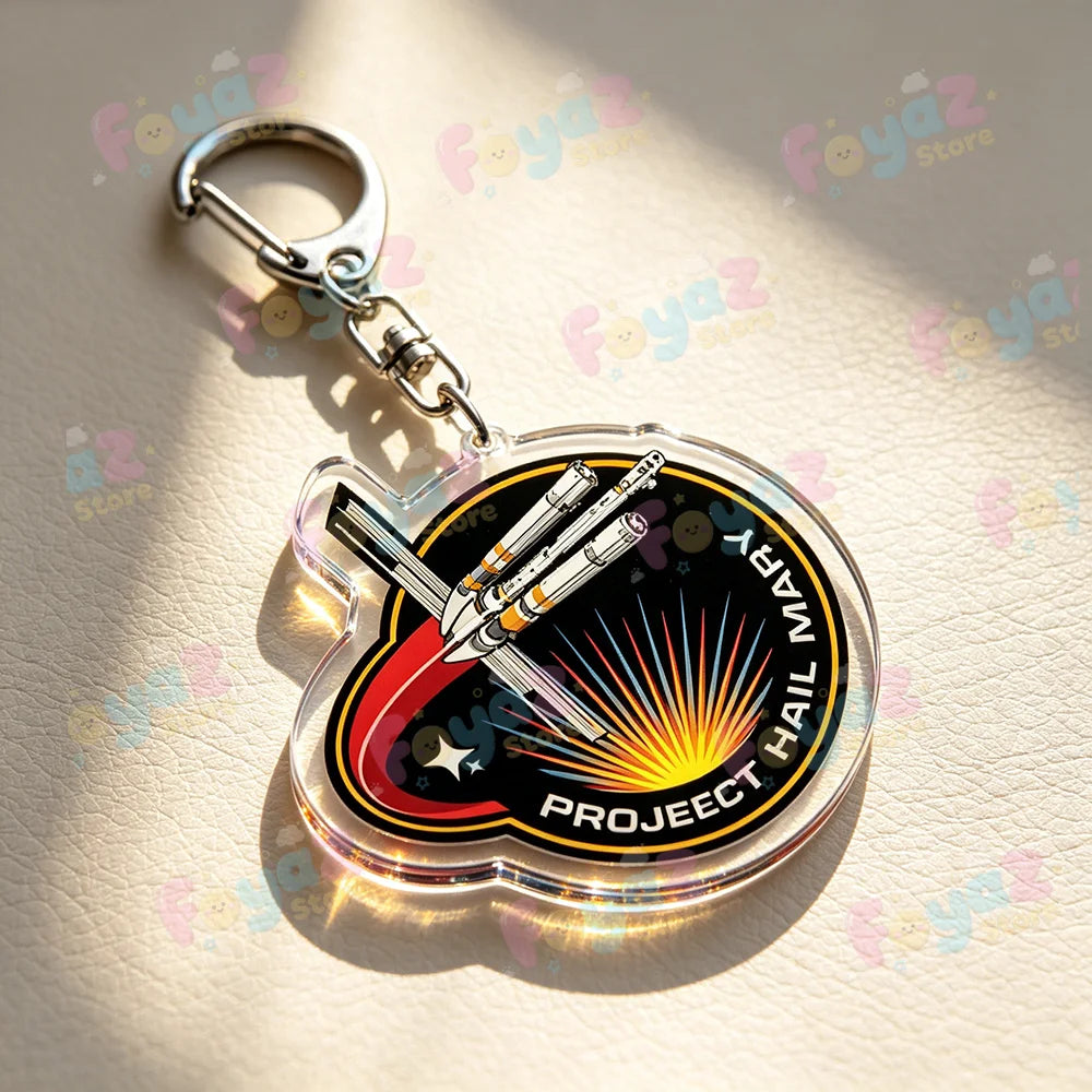 Rocky Amaze Amaze Keychains for Accessories Bag Charm Project Hail Mary Mission Crest Keyrings Jewelry Fans Gifts Pi-Mart