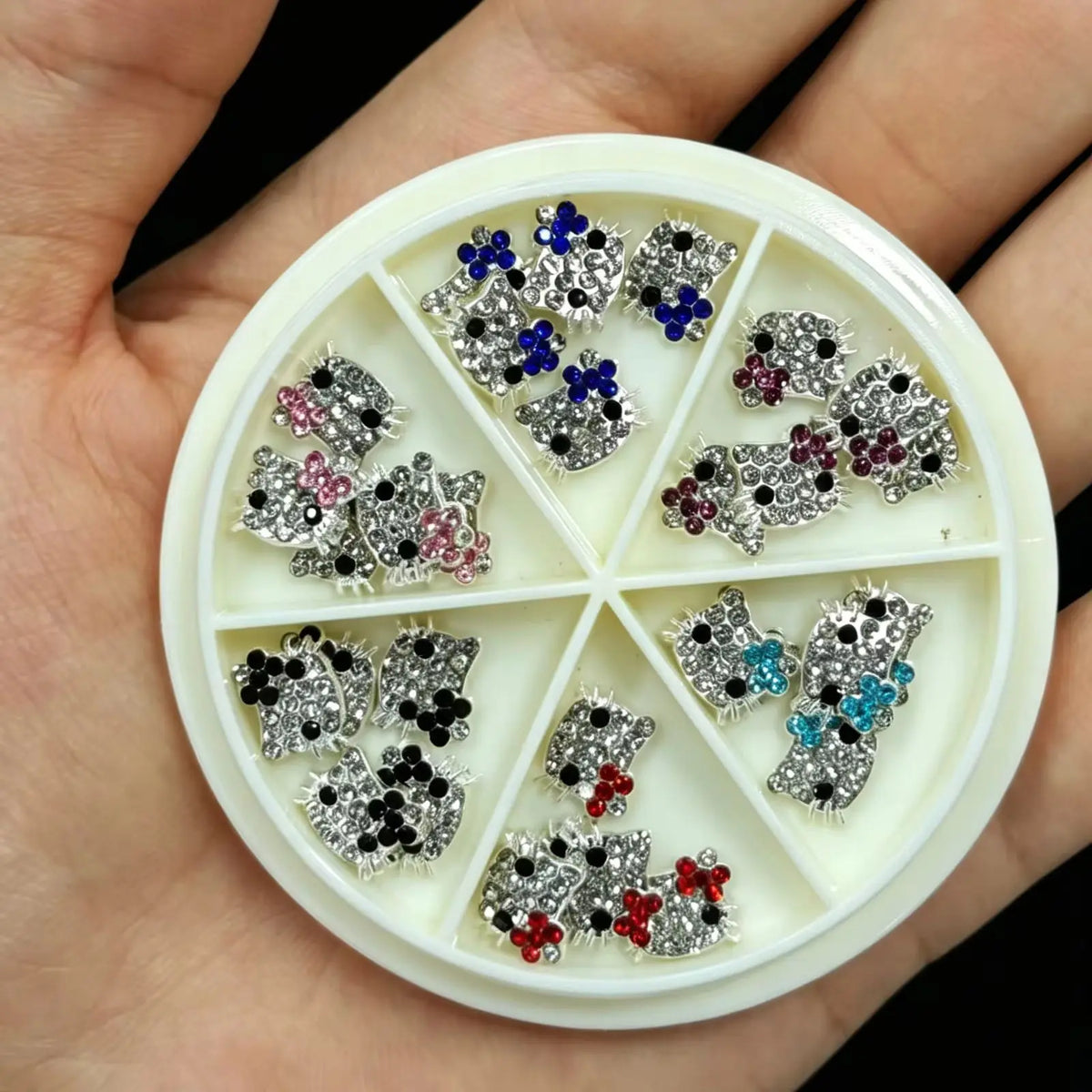 120PCS Box Mixed Hello Kitty 3D Nail Charms Cute Cartoon Resin Ornaments Kawaii DIY Nail Art Manicure Decor Accessories Pi-Mart