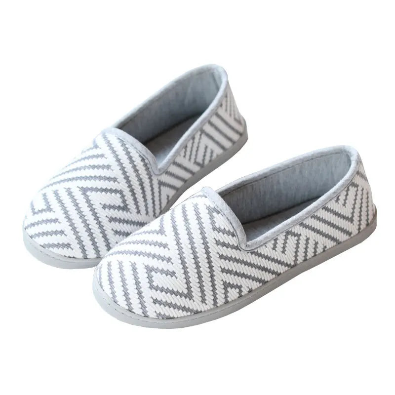 New 2026 Spring Autumn At Home Thermal Anti-Skid Slippers Women's Knitted Indoor Slippers Soft Outsole House Shoes Pi-Mart