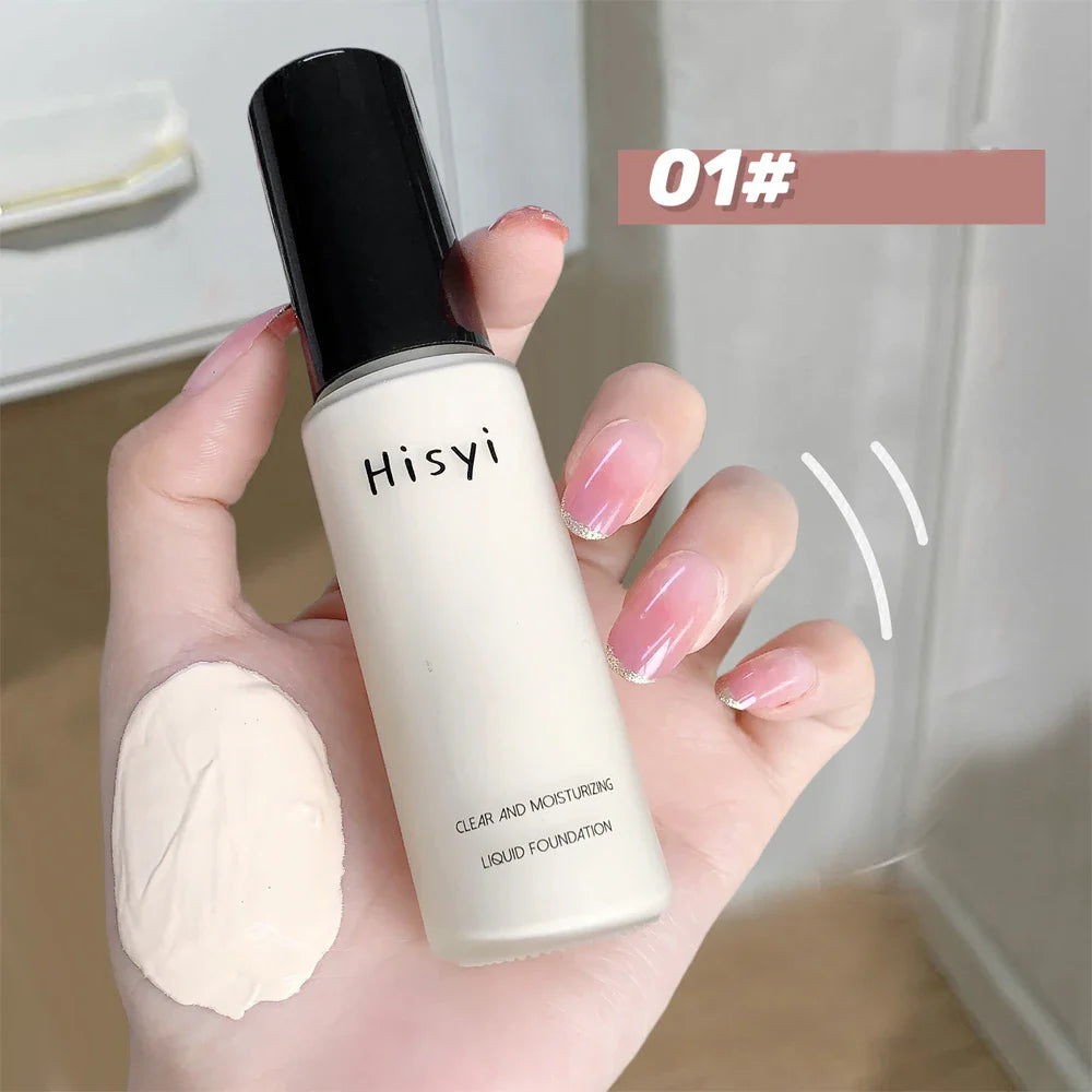 Liquid foundation naturally covers flaws without sticking powder, plain face cream, transparent foundation, conceals blemishes LadyShow.Store