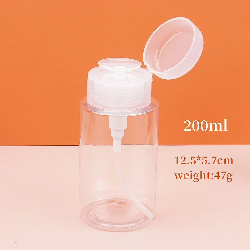 1 Pcs Refillable Bottles Push-type Bottling Empty Pump Dispenser Bottle for Nail Polish and Makeup Remover Bottle Packaging Tri Light Beauty