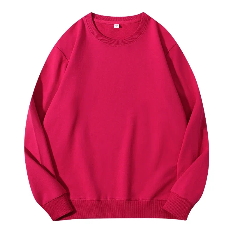 Autumn O-Neck Cotton Women's Sweatshirt Hoodies Basic Loose Casual Women Pullover Solid Sweatshirt Ladies Tops Factory Wholesale LadyShow.Store