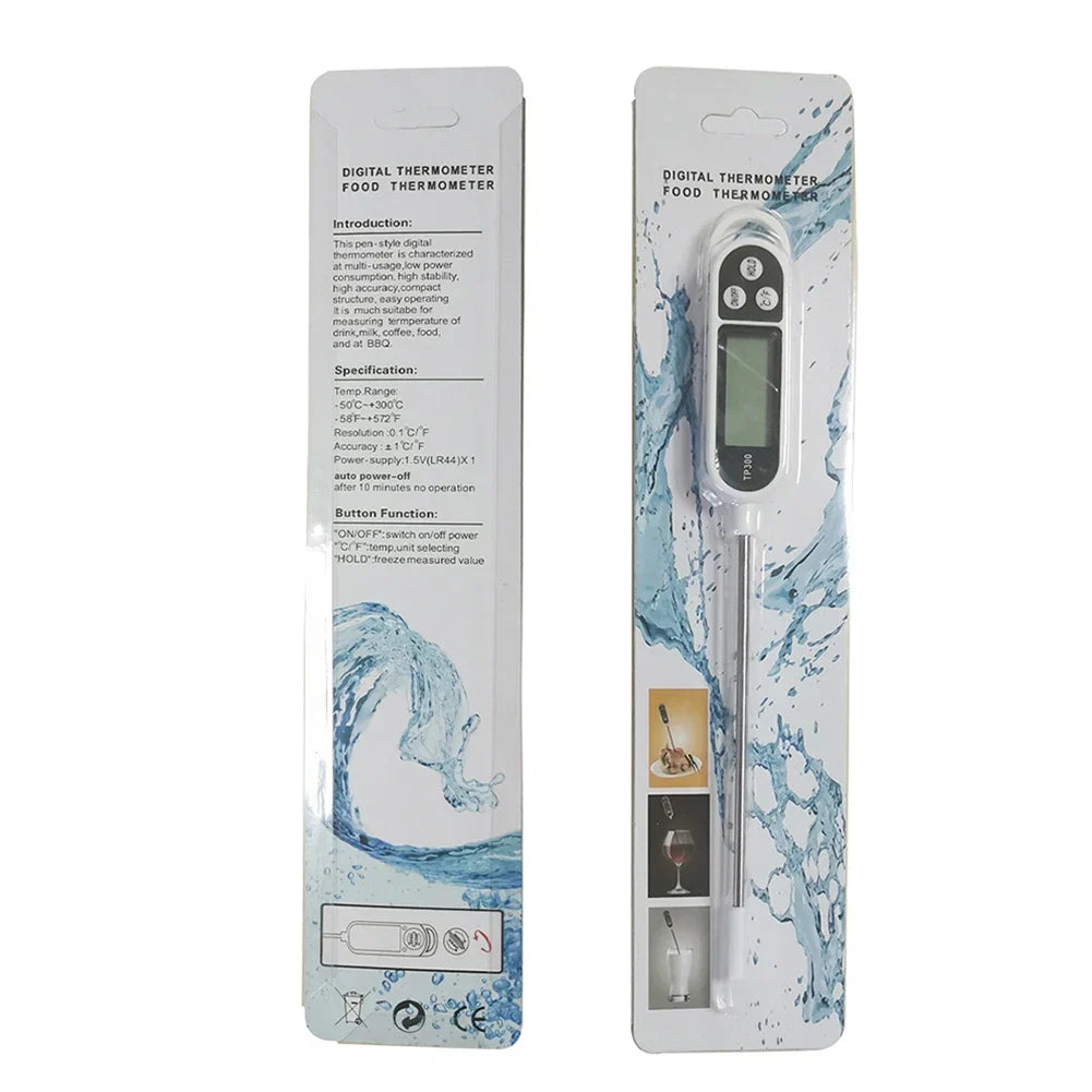 TP300 Electronic Food Thermometer Instant Read Meat Thermometer LCD Display Digital Milk Thermometer for Meat /Cooking /BBQ/Milk LadyShow.Store