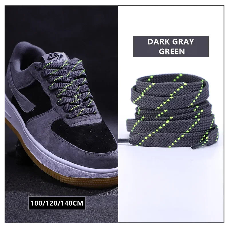 Classic Shoelaces for Sneakers Flat Mixed-colors Shoe laces AF1/AJ Shoelace Elastic Laces Shoes 100/120/140CM Strings 1Pair Pi-Mart