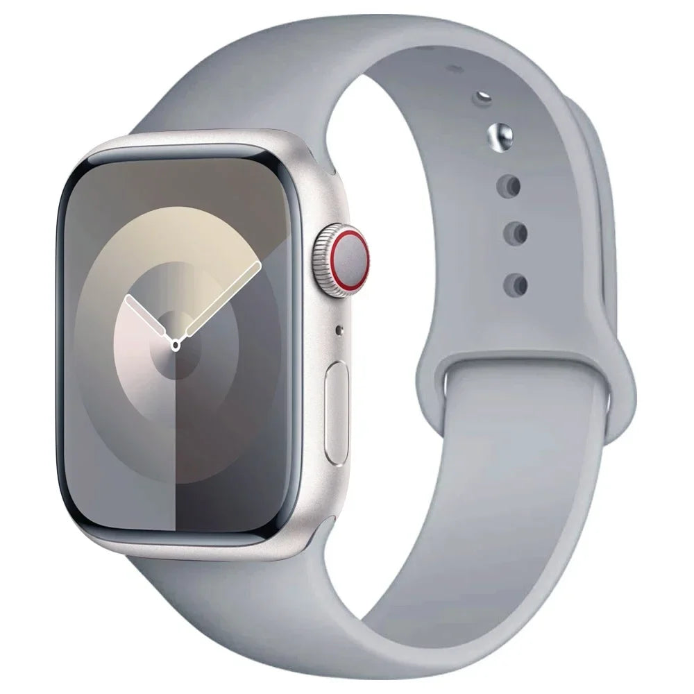 Silicone Band For Apple Watch strap 44mm 45mm 40mm 41mm 42-38mm 45 mm sport bracelet iwatch series 8 7 6 5 4 3 SE 9 Ultra 2 49mm LadyShow.Store