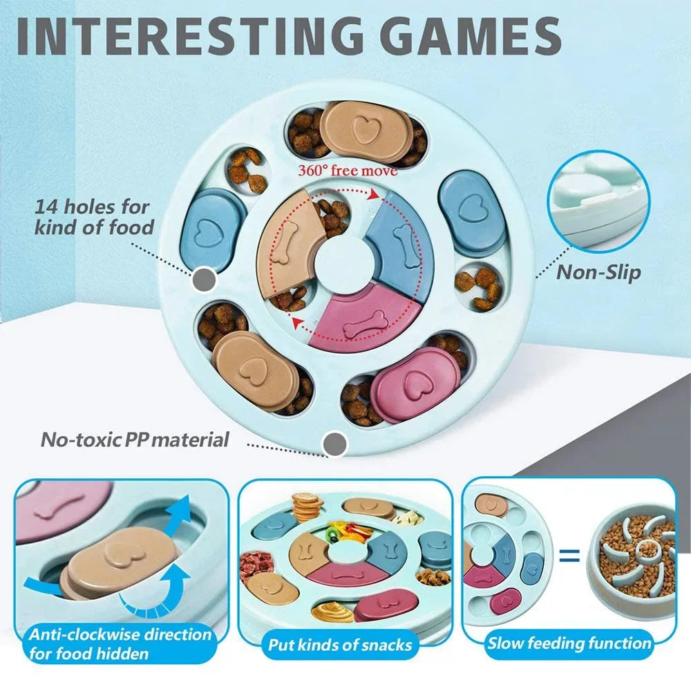 Dog Puzzle Toys Slow Feeder Interactive Increase IQ Food Dispenser Non-Slip Slowly Eating Bowl Cat Dogs Food Games Pi-Mart