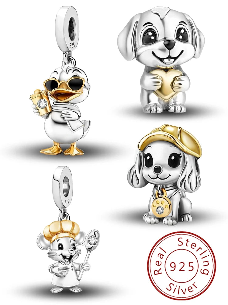 925 Sterling Silver Sunglasses Duck Puppy Cooking Mouse Bead Diy Bracelet Bangle Making Gift Of High Quality Fine Jewelry Pi-Mart