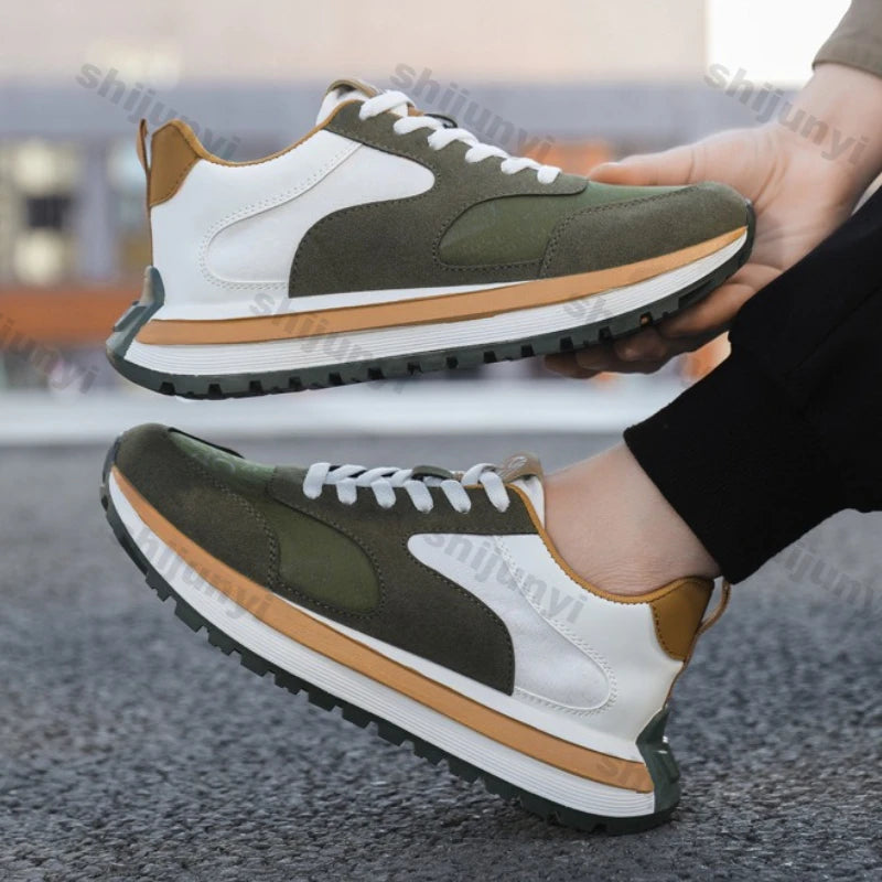 Men Shoes 2025 Spring Autumn New Fashion Comfortable Height Increase Casual Running Shoes Breathable Non Slip Platform Sneakers Pi-Mart