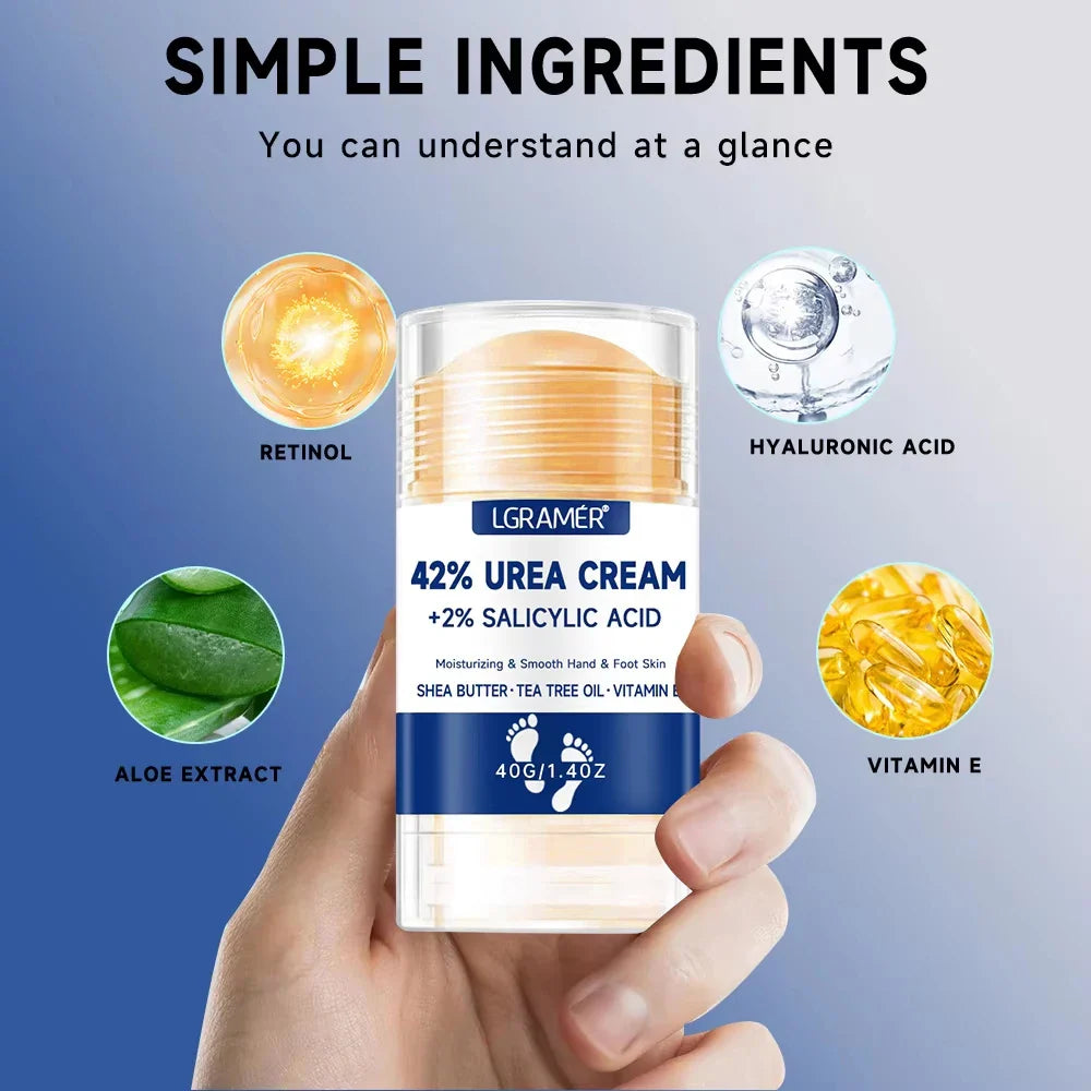 42% Urea Foot Cream +2% Salicylic Acid Moisturizing & Exfoliating, Cracked Heel Repair, Deep Hydration for Dry Feet Long protect Tri Light Beauty