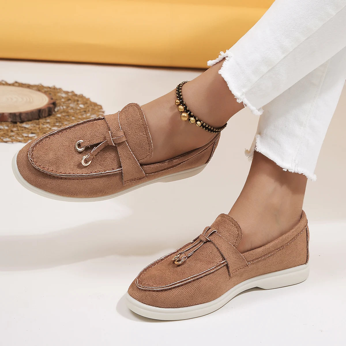 Comfortable Spring and Autumn New Large Size Soft Sole Women's Shoes British Style Fashion Flat Shoes Comfortable Casual Shoes Pi-Mart
