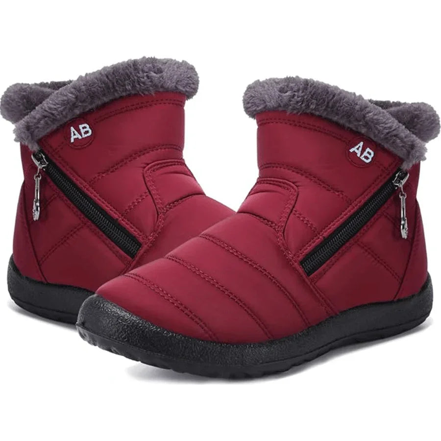 Women's Winter Snow Boots Faux Fur Lined Waterproof Ankle Booties Side Zipper Warm Outdoor Short Boots for Cold Weather LadyShow.Store