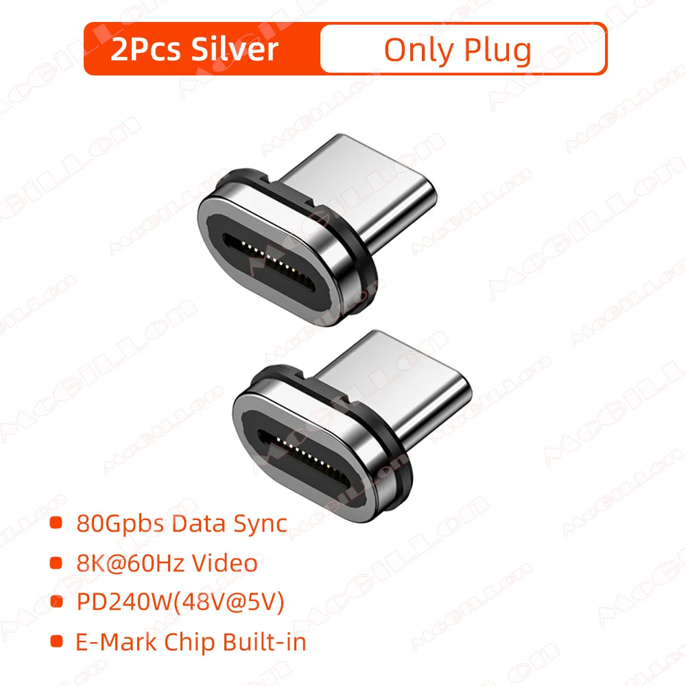 240W USB4.0 80Gbps Thunderbolt5 Magnetic Type-C OTG USB C To USB-C Fast Charge Magnet Converter Cable 8K@60Hz USB Type C Adapter Pi-Mart