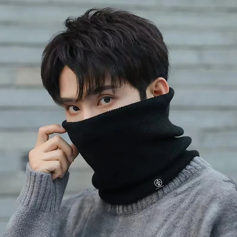 Warm Knitted Scarf Thickened Plush Windproof Winter Neck Gaiter Cold-proof Outdoor Sport Skiing Running Men Women Tube Scarf Pi-Mart