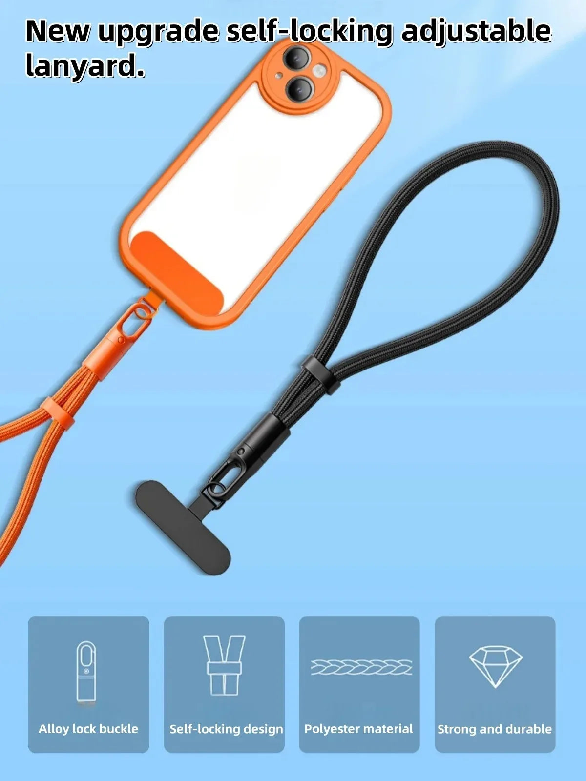 Universal Mobile Phone Anti-loss Wrist Strap Adjustable 360° Rotation Phone Self-locking Lanyard for iPhone 17 16 15 Pro Samsung Pi-Mart