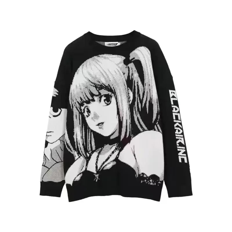 Y2K Women Hip Hop Streetwear Harajuku Sweater Vintage Japanese Style Anime Girl Knitted Soft Pullover Sweaters Female Clothes LadyShow.Store
