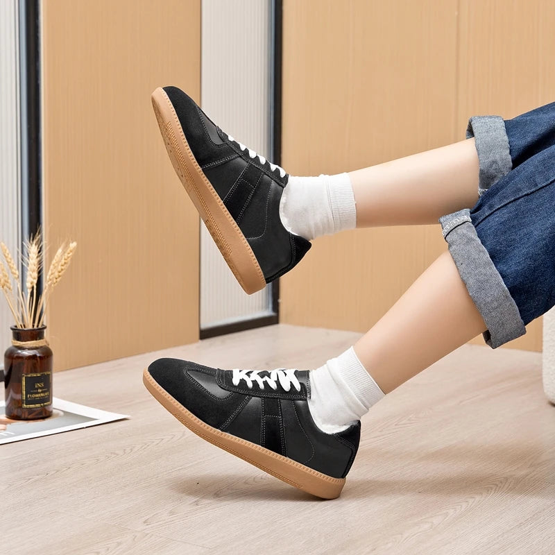 AIYUQI Women's Sneakers 2026 New Genuine Leather Ladies Moral Training Shoes Casual Spring Flat Shoes Women Pi-Mart
