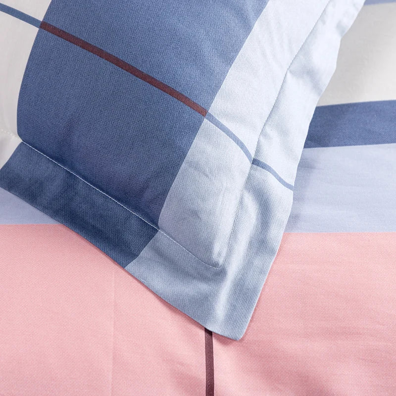 3PC 100% Cotton Duvet Cover Set Printing Bedding Set Cotton Soft Skin Friendly 1 Quilt Cover 2 Pillowcase Pi-Mart