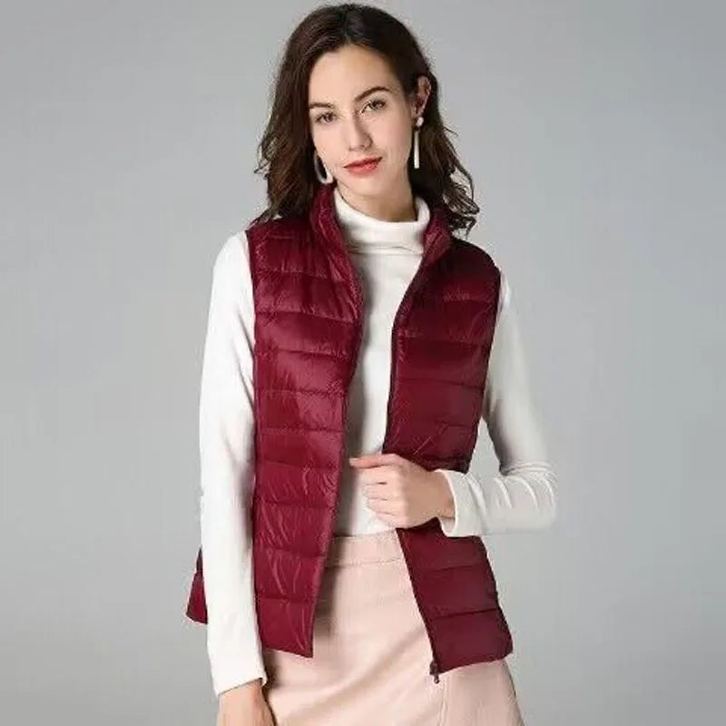 2026 White Duck Down Jacket Women Vest Autumn Winter Sleeveless Waistcoat Warm Lightweight Puffer Jacket Female Tops Outwear LadyShow.Store
