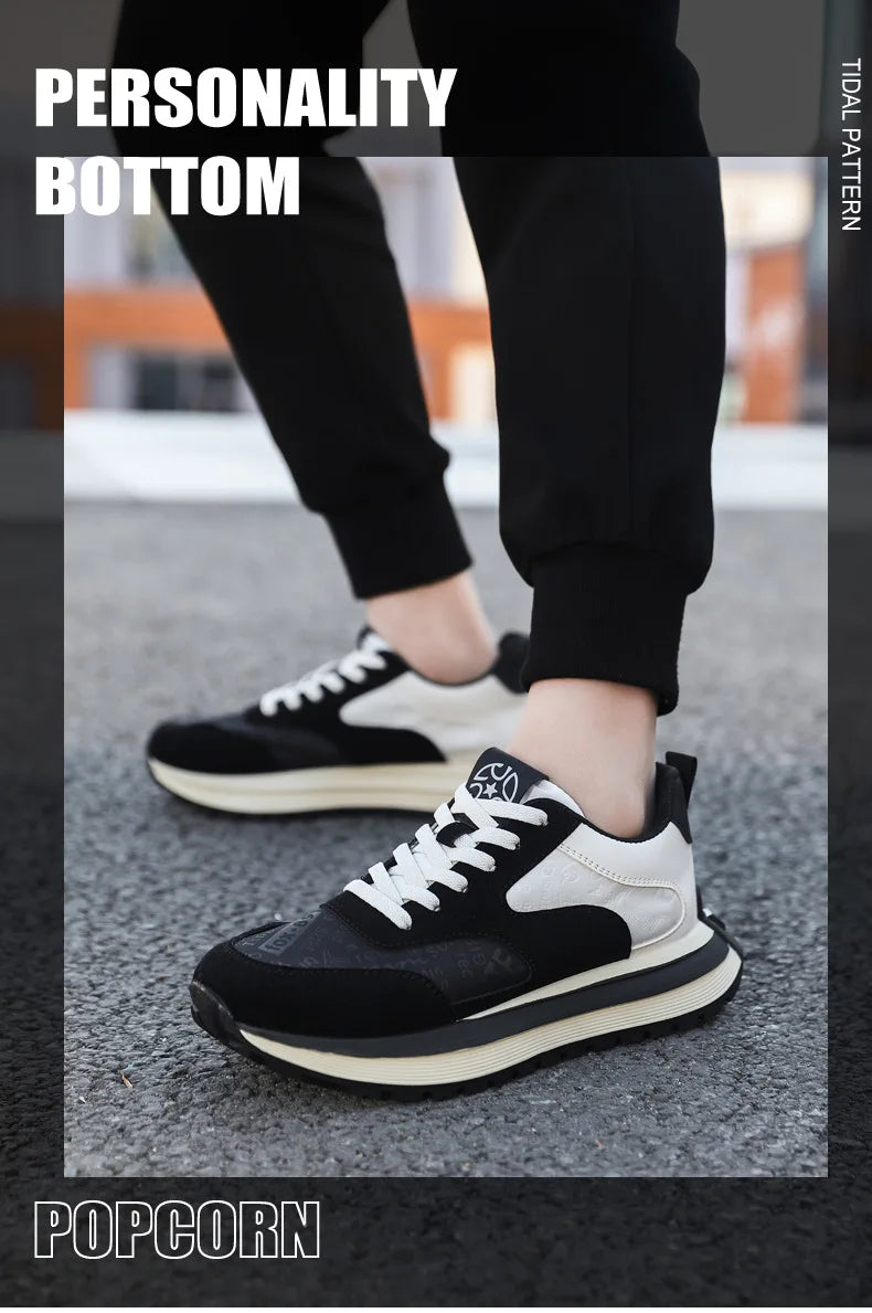 Men Shoes 2025 Spring Autumn New Fashion Comfortable Height Increase Casual Running Shoes Breathable Non Slip Platform Sneakers Pi-Mart