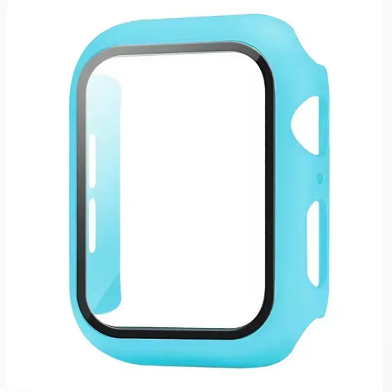 Tempered Glass+Case For Apple Watch 38-40mm 41mm 42mm 44mm 45mm 46mm Screen Protector Protective Cover iWatch 11 10 8 7 9 6 SE 5 LadyShow.Store