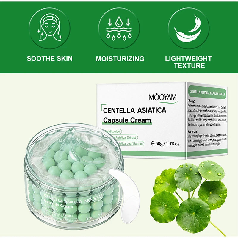 Korean Care Capsule Face Cream With Centella & Astaxanthin, Grape Seed Antioxidant Moisturizer, Soothing Barrier Care Skincare Pi-Mart
