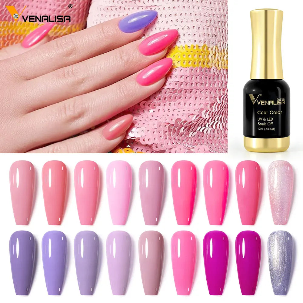 VENALISA Nail Gel Varnish TPO FREE Soak Off UV LED Organic Odorless Enamels Nail Art Colors 12ml 120Colors UV Gel Nail Polish Tri Light Beauty