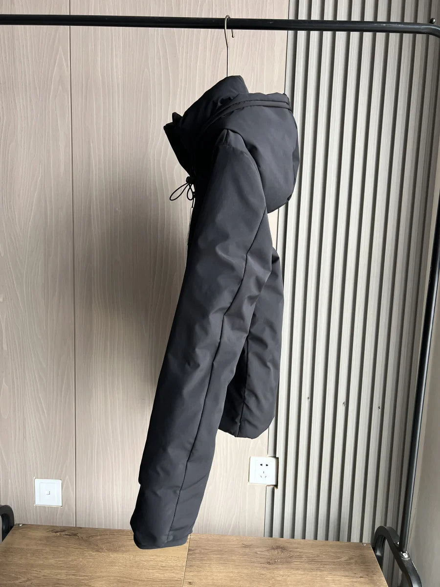 ETJ 2025 Autumn/Winter New  women's short imitation wind waterproof hooded thick warm cotton jacket Outdoor coat 4749703 LadyShow.Store