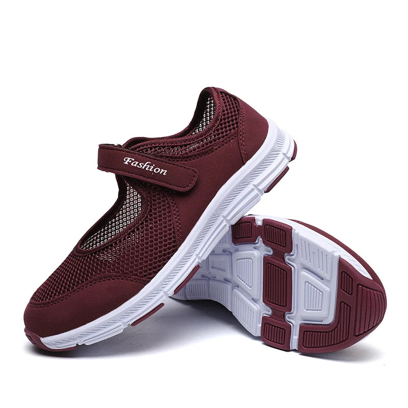 Women Shoes Breathable Vulcanized Shoes White ZapaWomen Sneakers Fashion Breathable Mesh Casual Walking Shoes Women Work Shoes Pi-Mart