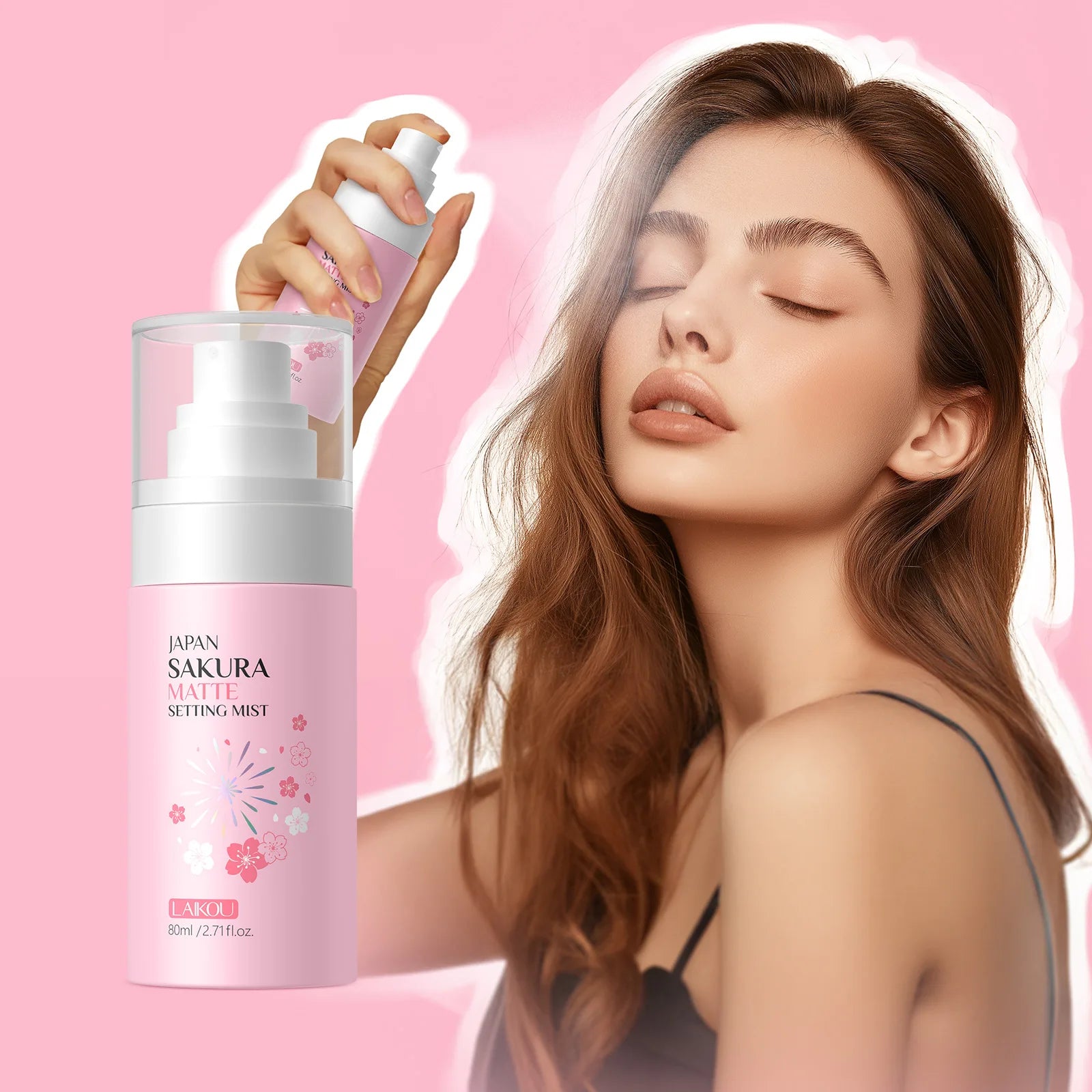 Sakura Matte Setting Spray 80ml Long Lasting Makeup Fixer Moisturizing Oil Control Non Sticky Face Mist For All Day Fresh Look Pi-Mart