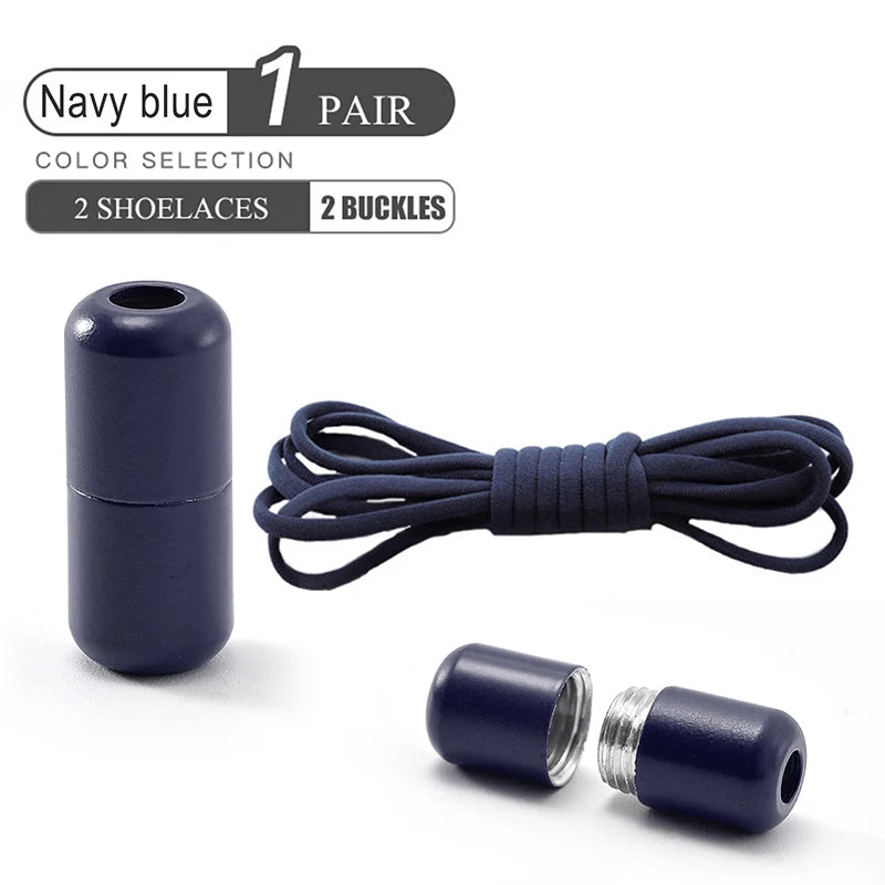 Elastic No Tie Shoelaces Semicircle Shoe Laces For Kids and Adult Sneakers Shoelace Quick Lazy Metal Lock Laces Shoe Strings Pi-Mart