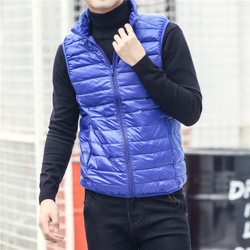 Men's Sleeveless Puffer Jackets Fashion Brand Men Down Vest Coats New Winter Casual Lightweight Down Duck Vest Coats Male LadyShow.Store