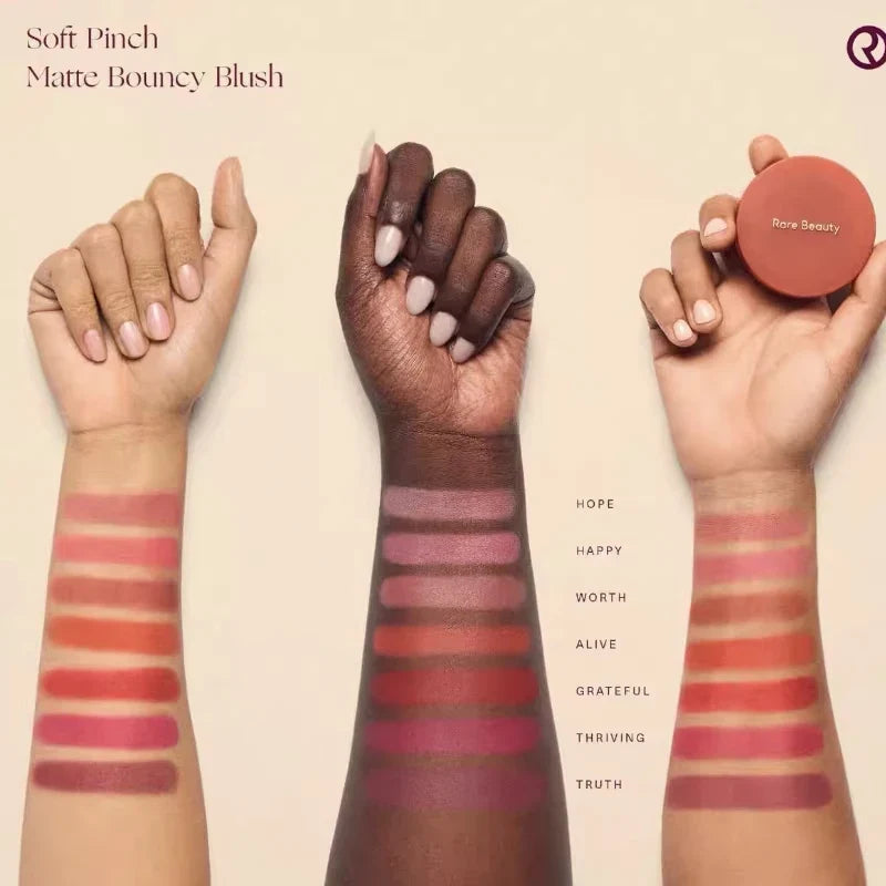 Rare Beauty New Product Frost-to-powder Mashed Potato Matte Air Cushion Blush Cream Liquid Blush Long-lasting Lipstick Lip Gloss Tri Light Beauty