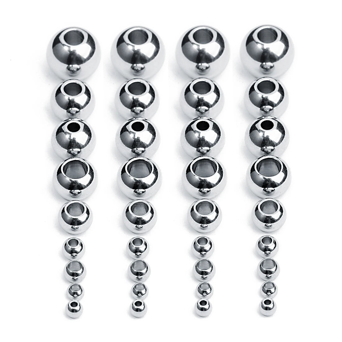 2-10mm High Quality Stainless Steel Beads for Jewelry Making Loose Spacer Beads DIY Bracelet Necklace Bracelets Wholesale Pi-Mart
