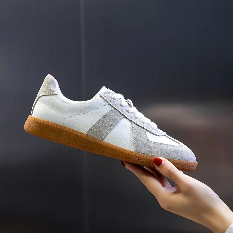 AIYUQI Women's Sneakers 2026 New Genuine Leather Ladies Moral Training Shoes Casual Spring Flat Shoes Women Pi-Mart